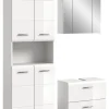 xonox.home Badezimmermöbel<Badkombination in Weiß/Weiß Hochglanz - (B) 135 x (H) 185 x (T) 30