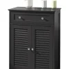SoBuy Badmöbel<Badkommode in Drunkelgrau - (B)57 x (H)87 x (T)33cm