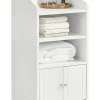 SoBuy Regale & Schränke<Badkommode in Weiß - (B)41 x (H)86 x (T)36cm