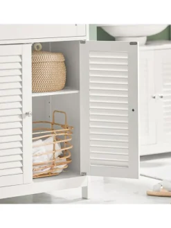 SoBuy Badezimmermöbel<Badkommode in Weiß - (B)60 x (H)87 x (T)35cm