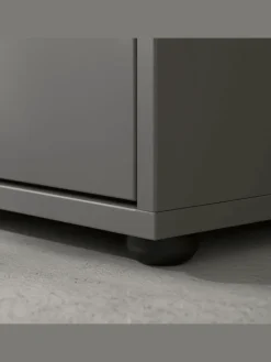 KADIMA DESIGN Badezimmermöbel<Badmöbel Set 2-tlg. Waschbeckunterschrank, Runder Spiegel, Badset in Graphit