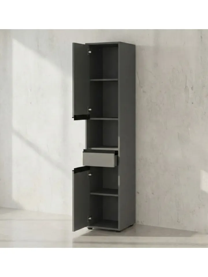KADIMA DESIGN Badezimmermöbel<Badmöbel Set 5-tlg. XXL Badschrank Unterschrank Badkommode Badset in Graphit
