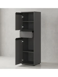 KADIMA DESIGN Badezimmermöbel<Badmöbel Set 5-tlg. XXL Badschrank Unterschrank Badkommode Badset in Graphit