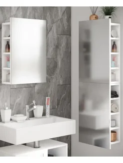 VCM Badezimmermöbel<Badmöbel Spiegelschrank Spiegel Flandu XL in Weiß
