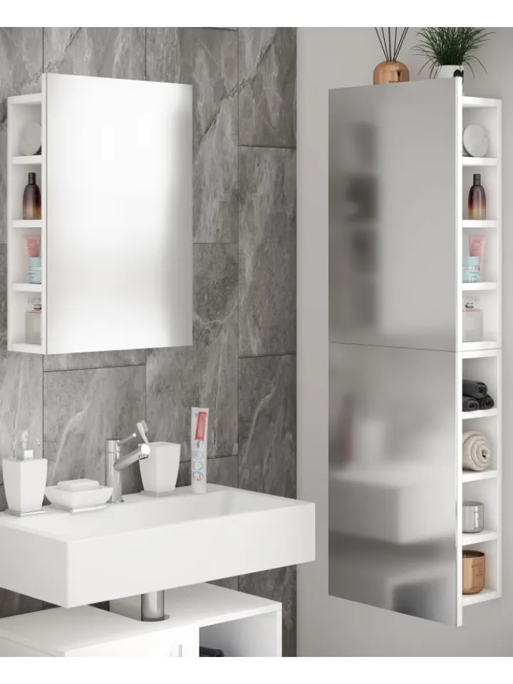 VCM Badezimmermöbel<Badmöbel Spiegelschrank Spiegel Flandu XL in Weiß
