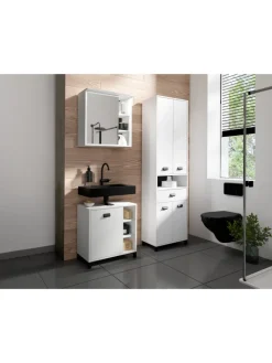 byLiving Badezimmermöbel<Badmöbel-Set WELLNESS in weiß - 3-teilig