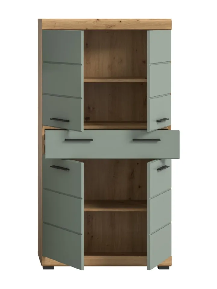 xonox.home Badezimmermöbel|Badmöbel<Badmidischrank in Artisan Eiche/Salbei - (B) 74 x (H) 141 x (T) 31