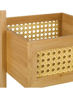 relaxdays Badezimmermöbel<Badregal in Natur - (B)27 x (H)83 x (T)26 cm