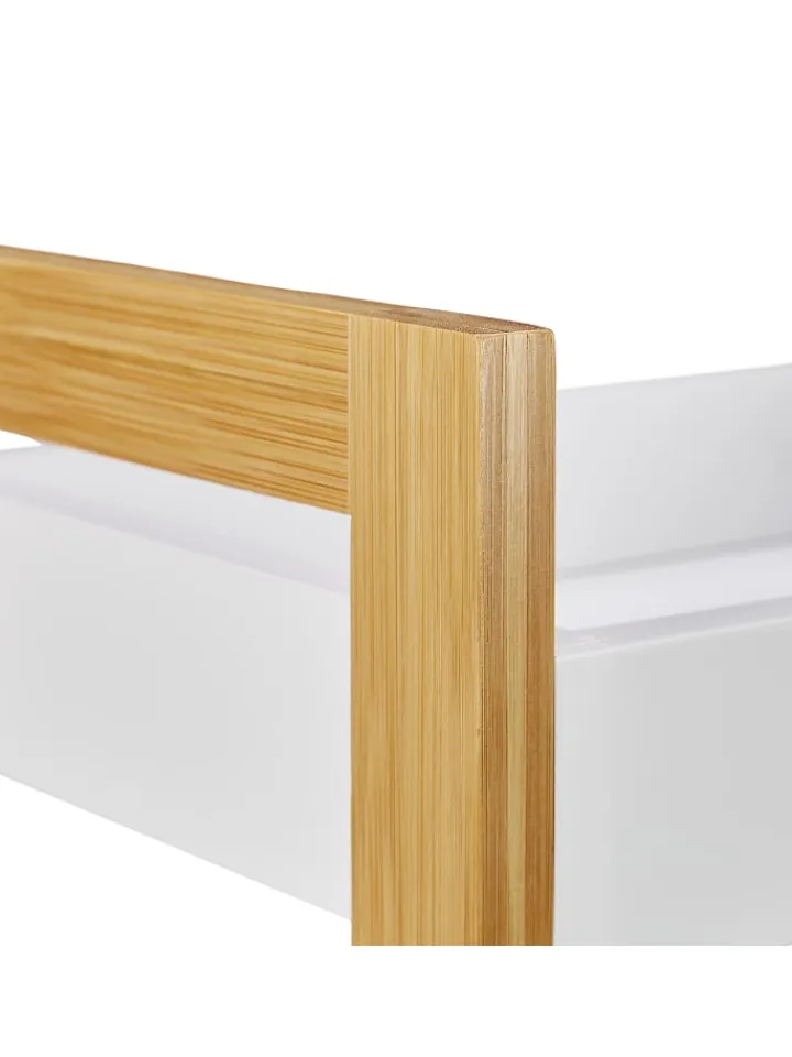relaxdays Badmöbel|Badezimmermöbel<Badregal in Natur/ Weiß - (B)28 x (H)74,5 x (T)20 cm