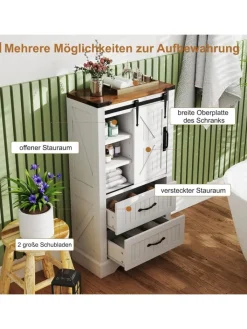 COSTWAY Badmöbel|Badezimmermöbel<Badschrank Holz 105cm in Weiß