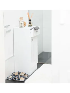 relaxdays Badmöbel<Badschrank in Weiß - (B)30,5 x (H)80 x (T)30,5 cm
