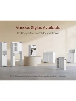 Songmics Badmöbel|Badezimmermöbel<Badschrank in Weiß - (B)40 x (H)170 x (T)40 cm