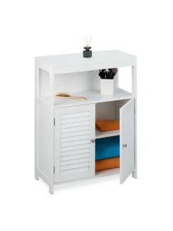 relaxdays Badmöbel<Badschrank in Weiß - (B)60 x (H)80 x (T)29 cm