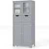 COSTWAY Badmöbel|Badezimmermöbel<Badschrank mit 2 Schubladen in Grau