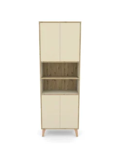Phoenix Group AG Badmöbel<Badschrank MORENA mit 4 Türen und 2 offenen Fächern, Cashmere/Eiche