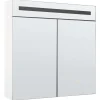 Beliani Badmöbel<Bad-Spiegelschrank JARAMILLO in Weiß/Silber - (W) 60 x (H) 60 x (L) 12 cm