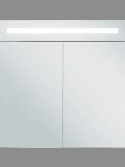 Beliani Badmöbel<Bad-Spiegelschrank JARAMILLO in Weiß/Silber - (W) 60 x (H) 60 x (L) 12 cm
