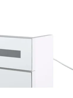 Beliani Badmöbel<Bad-Spiegelschrank JARAMILLO in Weiß/Silber - (W) 60 x (H) 60 x (L) 12 cm