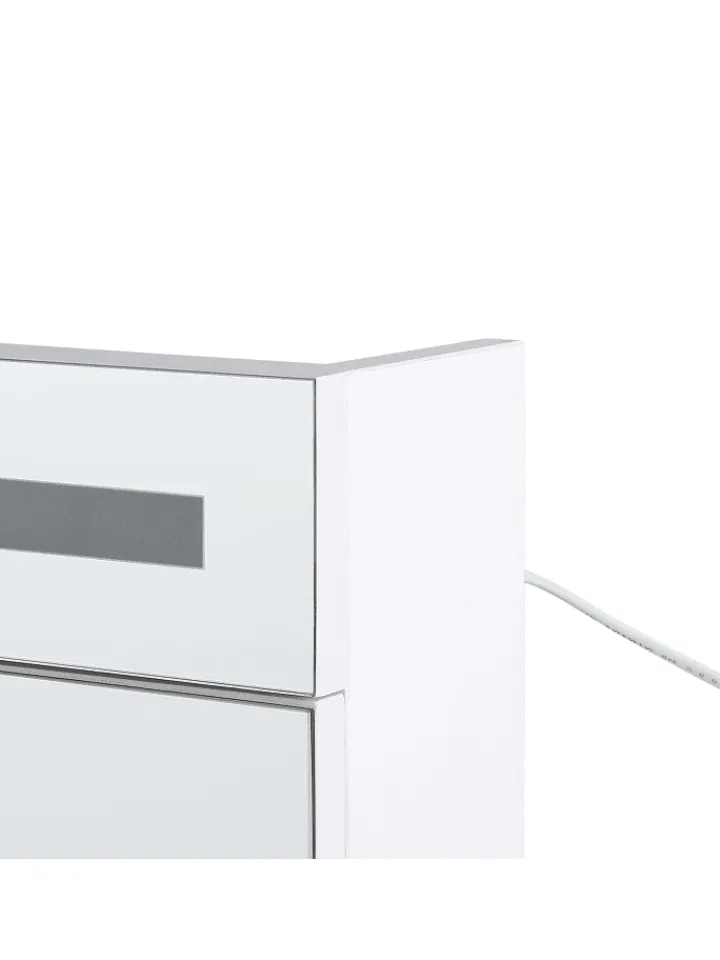 Beliani Badmöbel<Bad-Spiegelschrank JARAMILLO in Weiß/Silber - (W) 60 x (H) 60 x (L) 12 cm