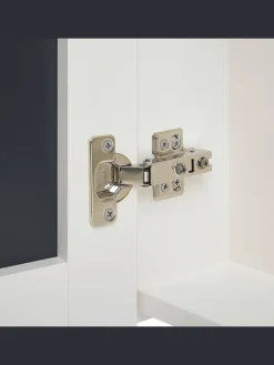 Beliani Badezimmermöbel<Bad-Spiegelschrank NAVARRA in Weiß/Silber - (W) 80 x (H) 70 x (L) 14 cm