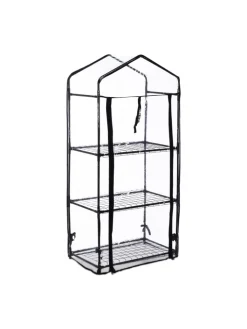relaxdays Pflanzen & Zubehör<Balkongewächshaus in Schwarz/ Transparent - (B)59 x (H)126 x (T)37 cm