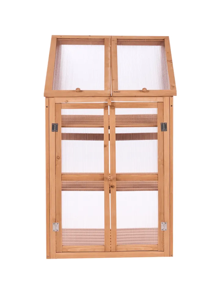 Beliani Pflanzen & Zubehör<Balkongewächshaus VOLVERA in Braun/Transparent - (W) 67 x (H) 114 x (L) 49 cm
