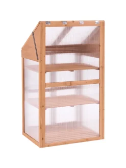 Beliani Pflanzen & Zubehör<Balkongewächshaus VOLVERA in Braun/Transparent - (W) 67 x (H) 114 x (L) 49 cm