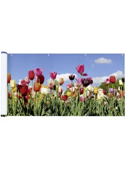 Maximex Gartenmöbel<Balkonsichtschutz ''Tulip Meadow'' in Bunt - (L)85 x (B)500 cm