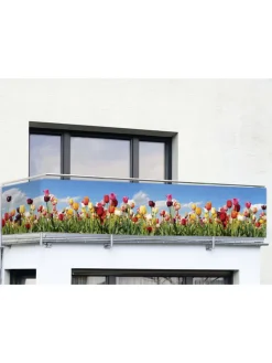 Maximex Gartenmöbel<Balkonsichtschutz ''Tulip Meadow'' in Bunt - (L)85 x (B)500 cm