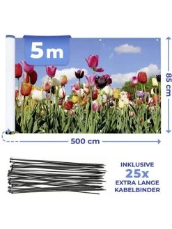 Maximex Gartenmöbel<Balkonsichtschutz ''Tulip Meadow'' in Bunt - (L)85 x (B)500 cm