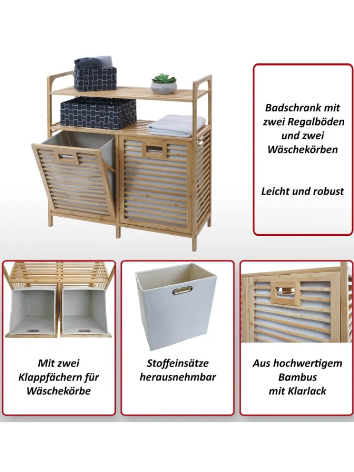 MCW Badezimmermöbel<Bambus Badezimmerschrank N83