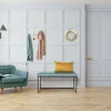 Rétro Chic Sitzmöbel<Bank "Giulia" in Petrol - (B)100 x (H)49 x (T)39 cm