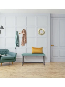 Rétro Chic Sitzmöbel<Bank "Giulia" in Petrol - (B)100 x (H)49 x (T)39 cm