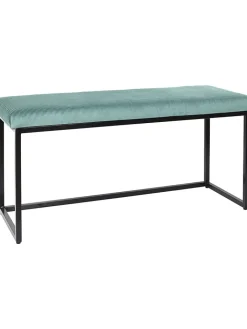 Rétro Chic Sitzmöbel<Bank "Giulia" in Petrol - (B)100 x (H)49 x (T)39 cm
