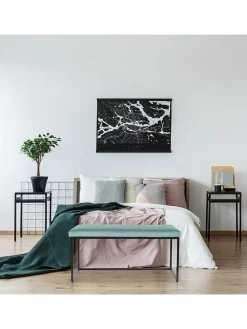 Rétro Chic Sitzmöbel<Bank "Giulia" in Petrol - (B)100 x (H)49 x (T)39 cm