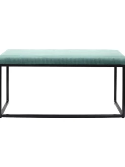 Rétro Chic Sitzmöbel<Bank "Giulia" in Petrol - (B)100 x (H)49 x (T)39 cm