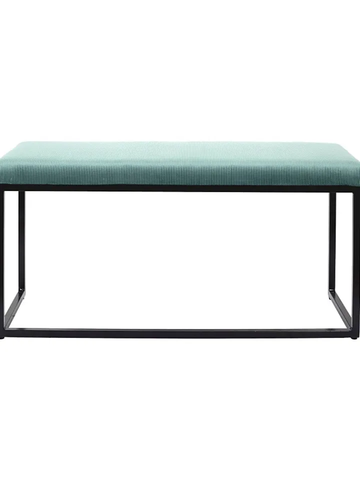 Rétro Chic Sitzmöbel<Bank "Giulia" in Petrol - (B)100 x (H)49 x (T)39 cm