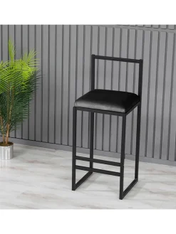 Evila Sitzmöbel<Barhocker "Nordic" in Schwarz - (B)35 x (H)80 x (T)25 cm