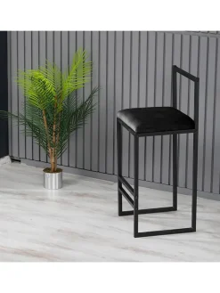 Evila Sitzmöbel<Barhocker "Nordic" in Schwarz - (B)35 x (H)80 x (T)25 cm