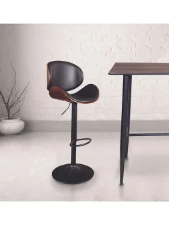 chairs for all Sitzmöbel<Barhocker "Reno" in Schwarz/ Hellbraun - (B)52,5 x (H)118 x (T)51 cm