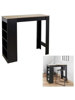 Rétro Chic Tische<Bartisch "Cheers" in Schwarz - (B)115 x (H)103 x (T)50 cm
