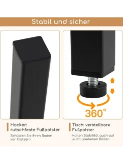 COSTWAY Möbel-Sets<Bartisch mit Barhocker Set in Braun
