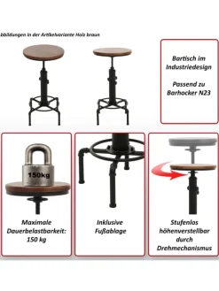 MCW Möbel-Sets<Bartisch N23, Braun