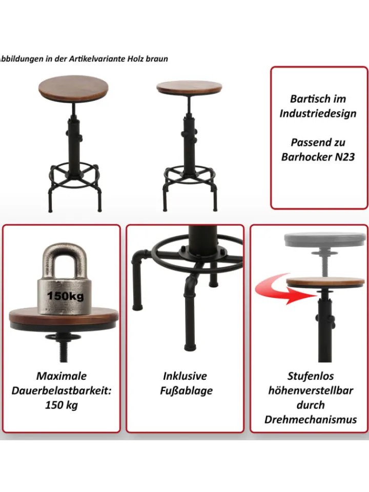 MCW Möbel-Sets<Bartisch N23, Braun