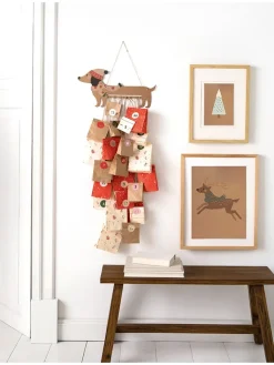 folia PAPER Kreativbedarf & Do-It-Yourself<Bastelset "Adventskalender - Dackel" in Natur/ Rot