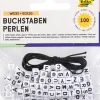 folia PAPER Kreativbedarf & Do-It-Yourself<Bastelset "Buchstaben-Perlen" in Weiß