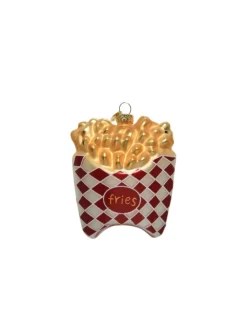 MARELIDA Weihnachtsschmuck<Baumschmuck POMMES Frites Fritten Glas Ahnänger in gold, rot
