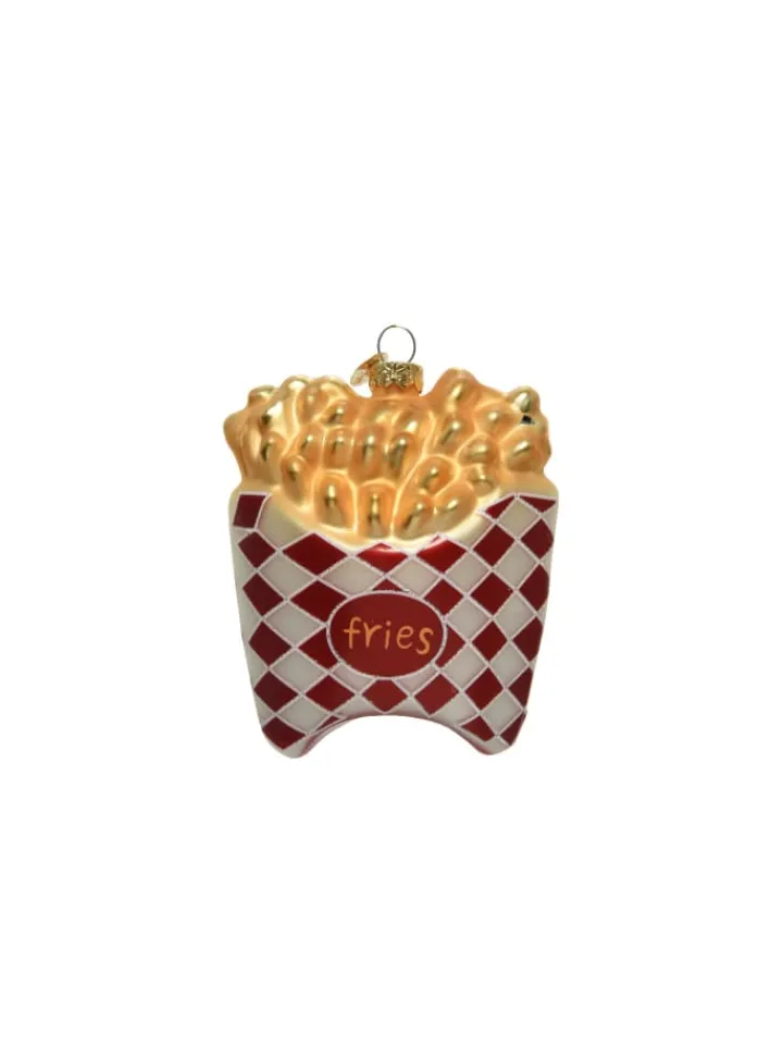 MARELIDA Weihnachtsschmuck<Baumschmuck POMMES Frites Fritten Glas Ahnänger in gold, rot