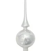 Krebs Glas Lauscha Weihnachtsschmuck<Baumspitze "Designer" in Silber - (L)28 cm