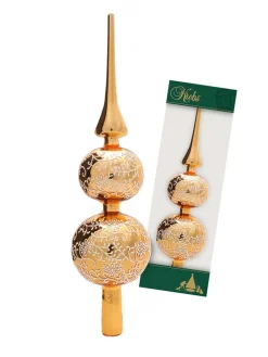 Krebs Glas Lauscha Weihnachtsschmuck<Baumspitze in Gold - (H)33 cm